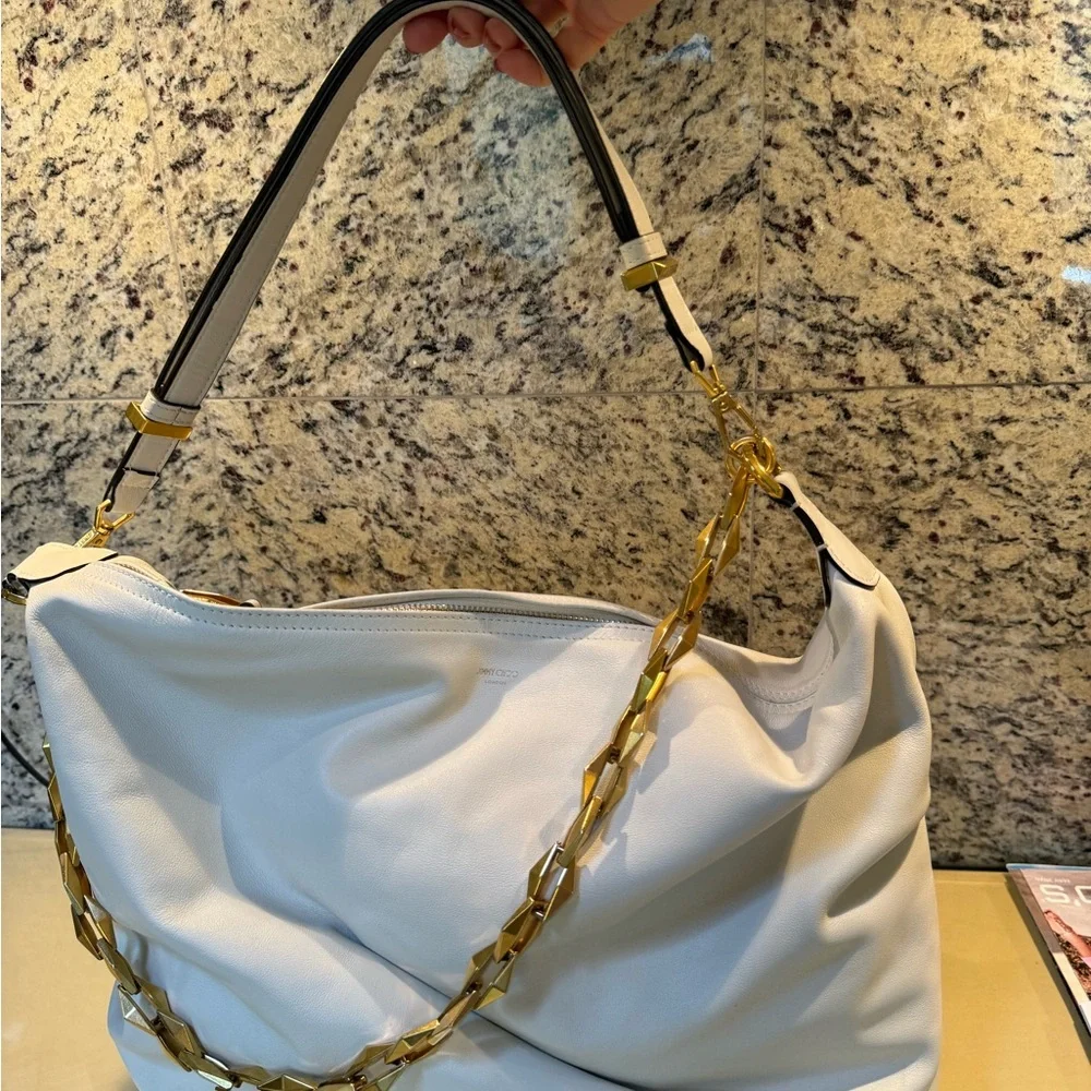 Like NEW Jimmy Choo MEDIUM soft hobo bag (cream)